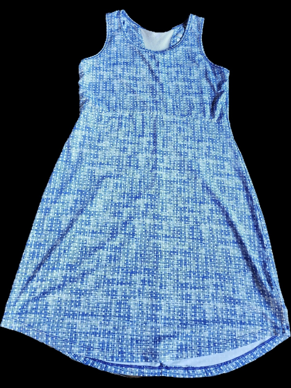 Columbia Blue Patterned Sleeveless Midi Dress